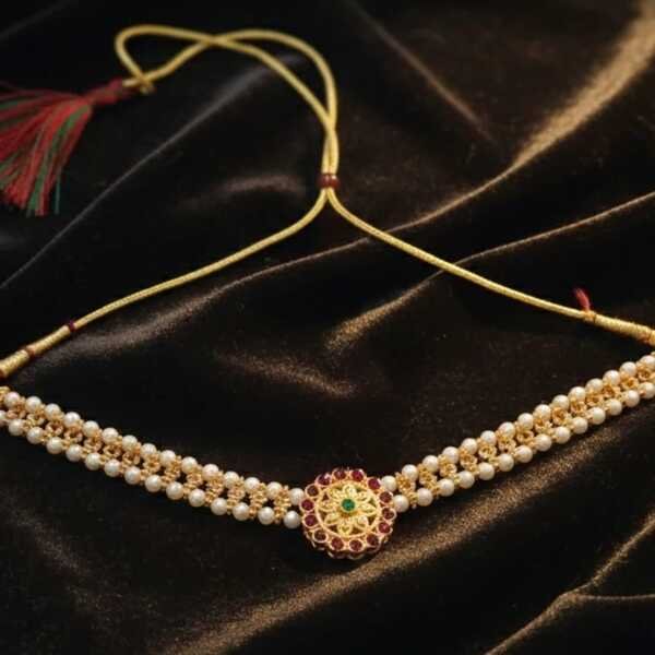 Small Moti Choker Necklace 004